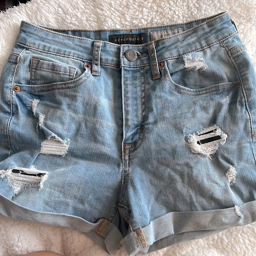 High waisted midi shorts